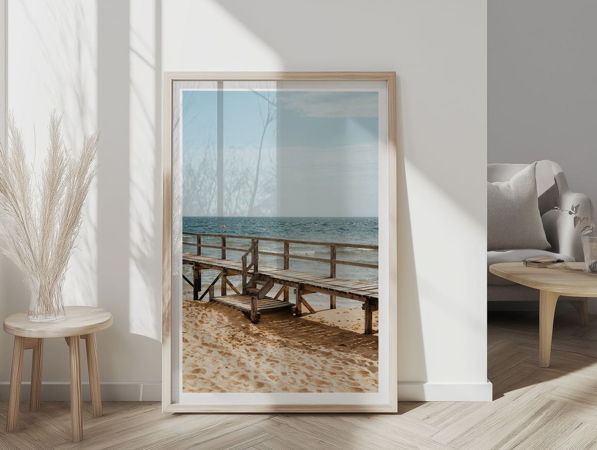 Point King Beach in Sorrento framed artwork displayed in an interior