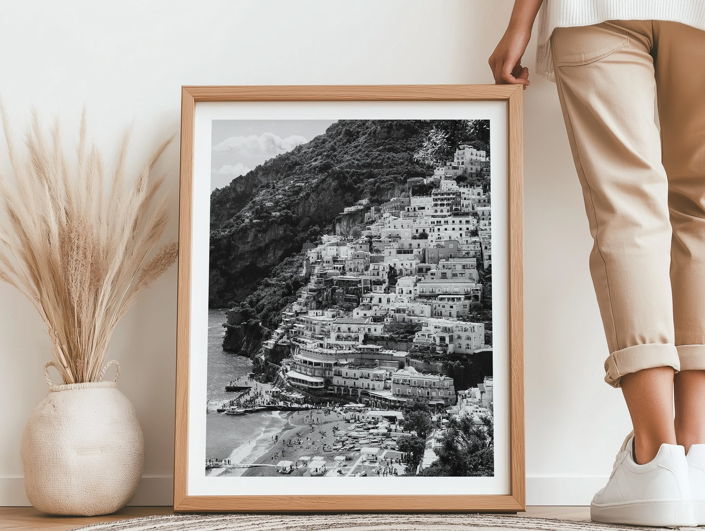 Colourful Italy - Positano B&W - Wall Art