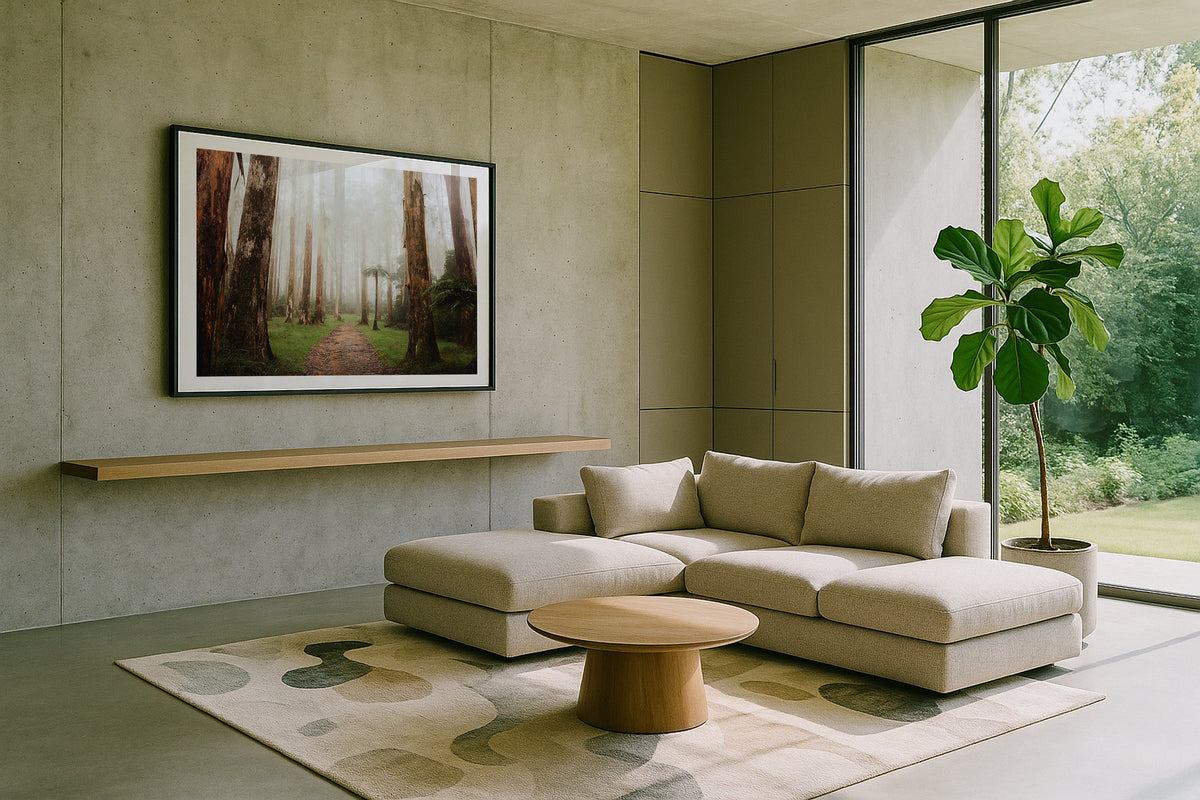 Black Spur Forest II in Narbethong framed artwork displayed in an interior