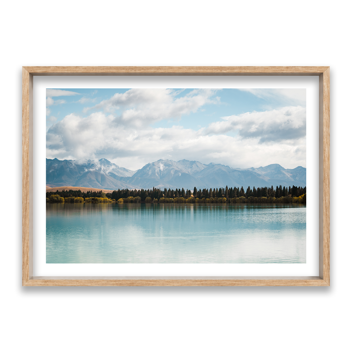 Lake Tekapo - New Zealand — Statement, Natural Oak, Shadow Box