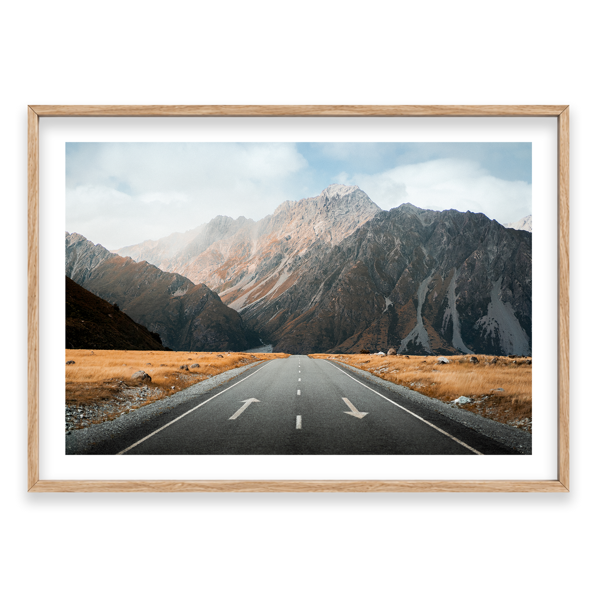Mt Cook National Park - New Zealand — Monument, Natural Oak, Classic Frame