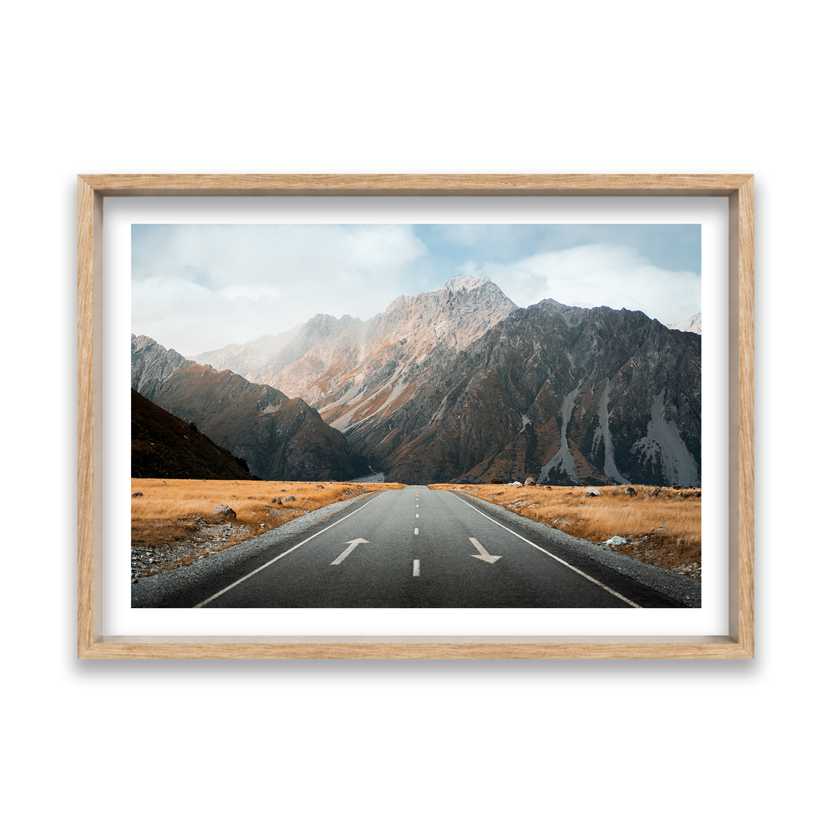 Mt Cook National Park - New Zealand — Feature, Natural Oak, Shadow Box
