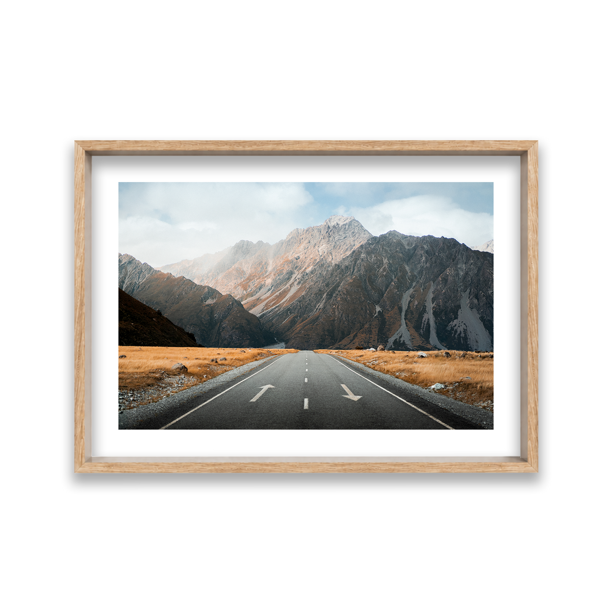 Mt Cook National Park - New Zealand — Large, Natural Oak, Shadow Box