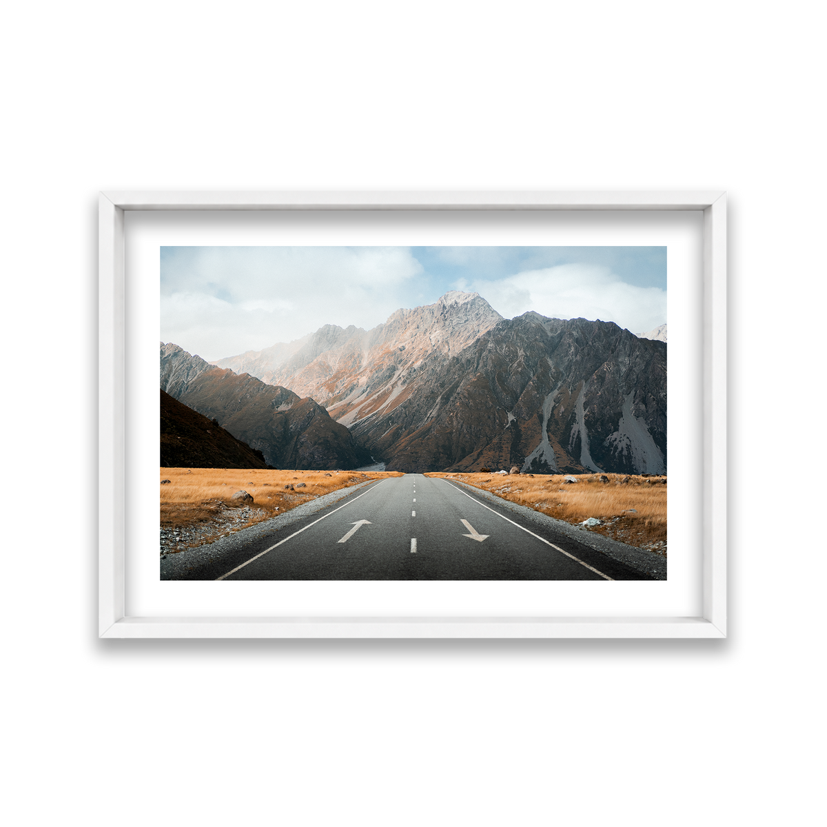Mt Cook National Park - New Zealand — Large, Matte White, Shadow Box