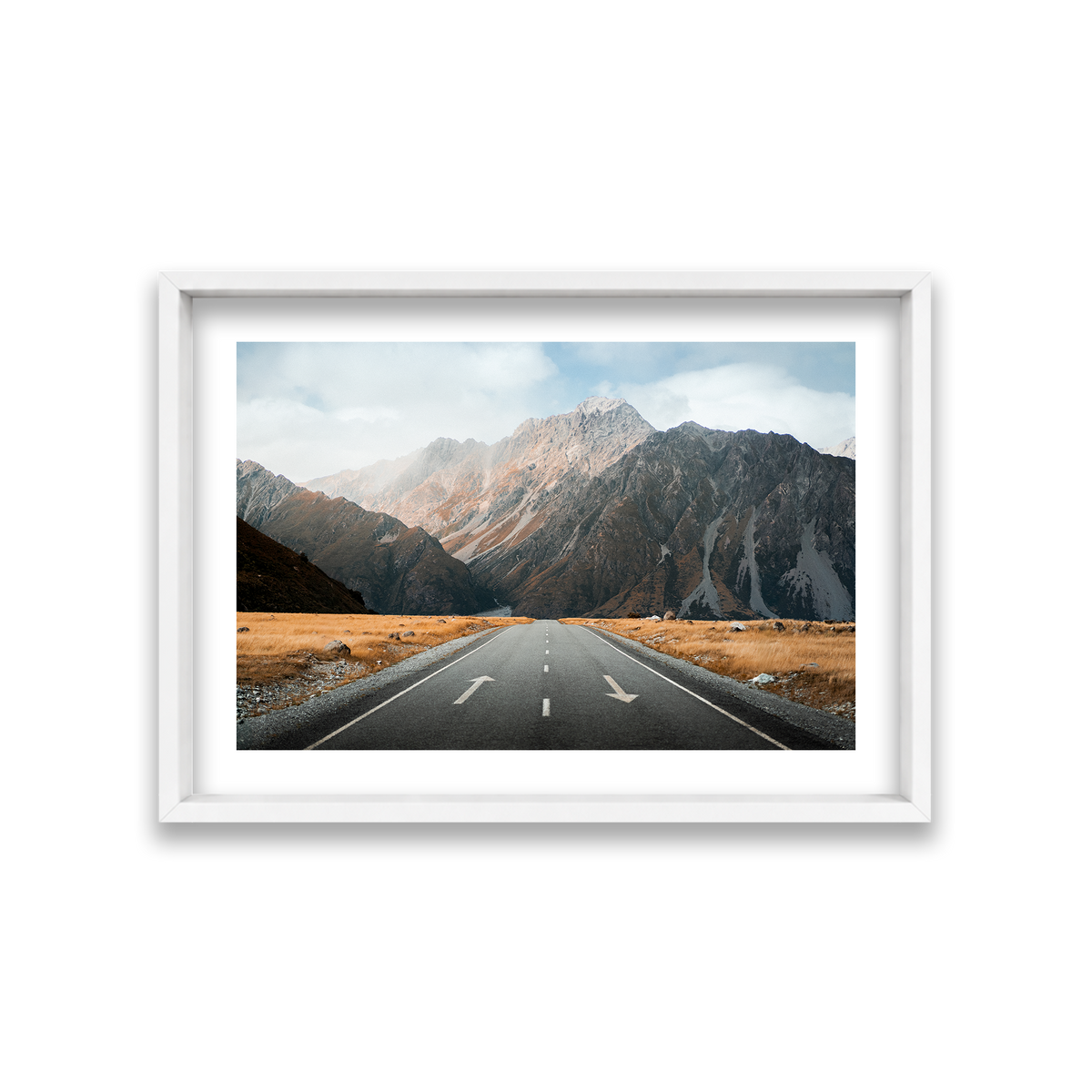 Mt Cook National Park - New Zealand — Medium, Matte White, Shadow Box