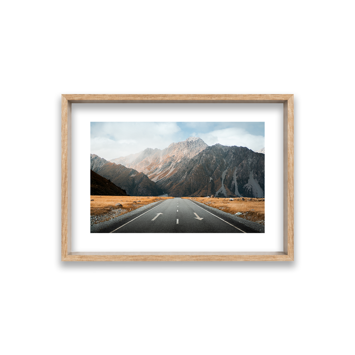 Mt Cook National Park - New Zealand — Small, Natural Oak, Shadow Box