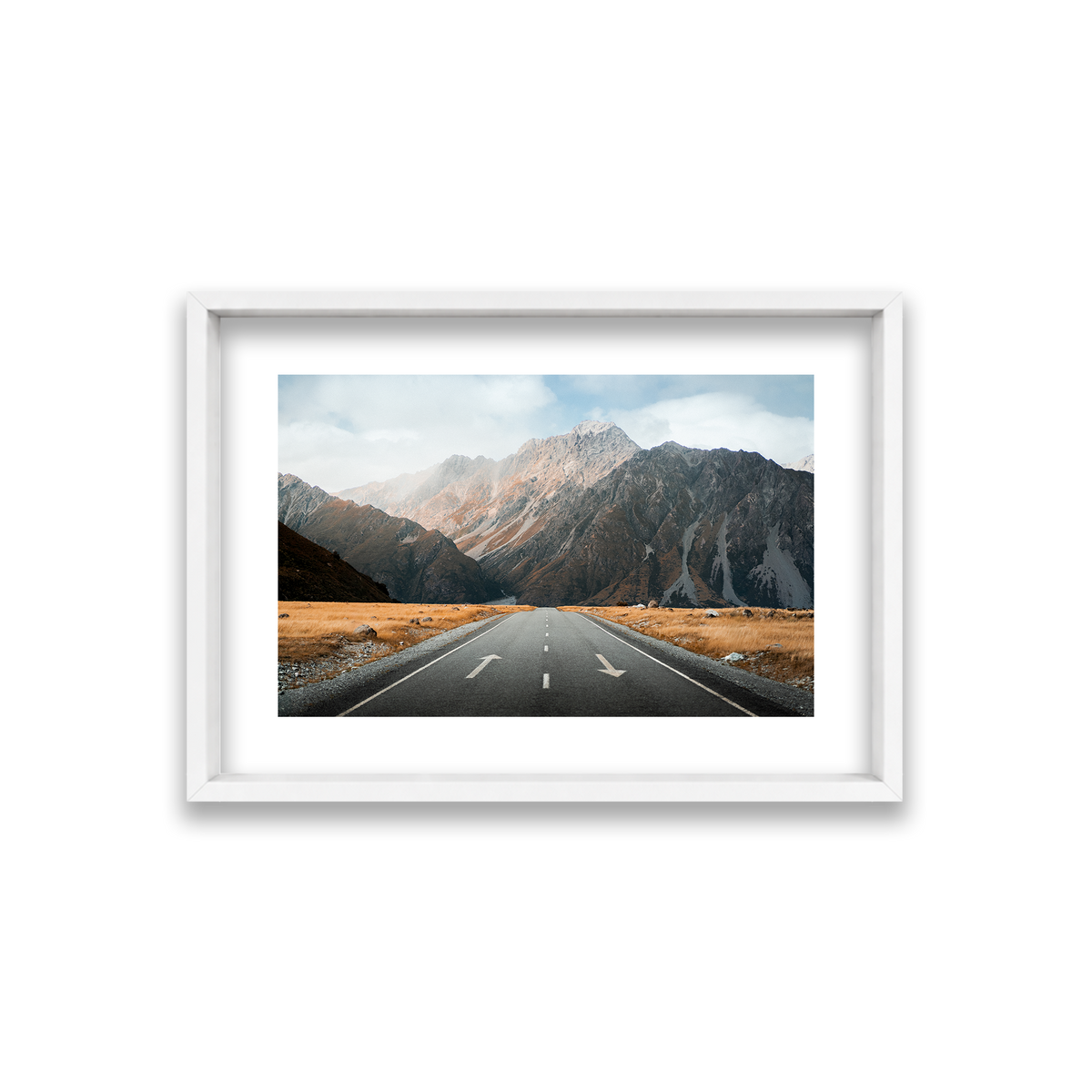 Mt Cook National Park - New Zealand — Small, Matte White, Shadow Box