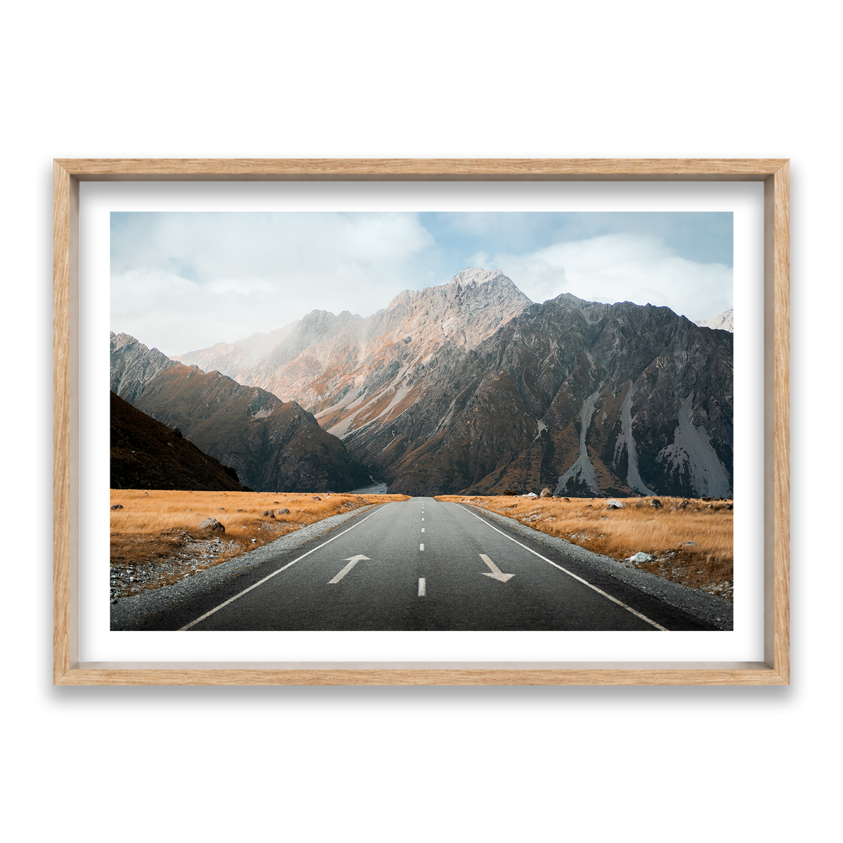Mt Cook National Park - New Zealand — Statement, Natural Oak, Shadow Box