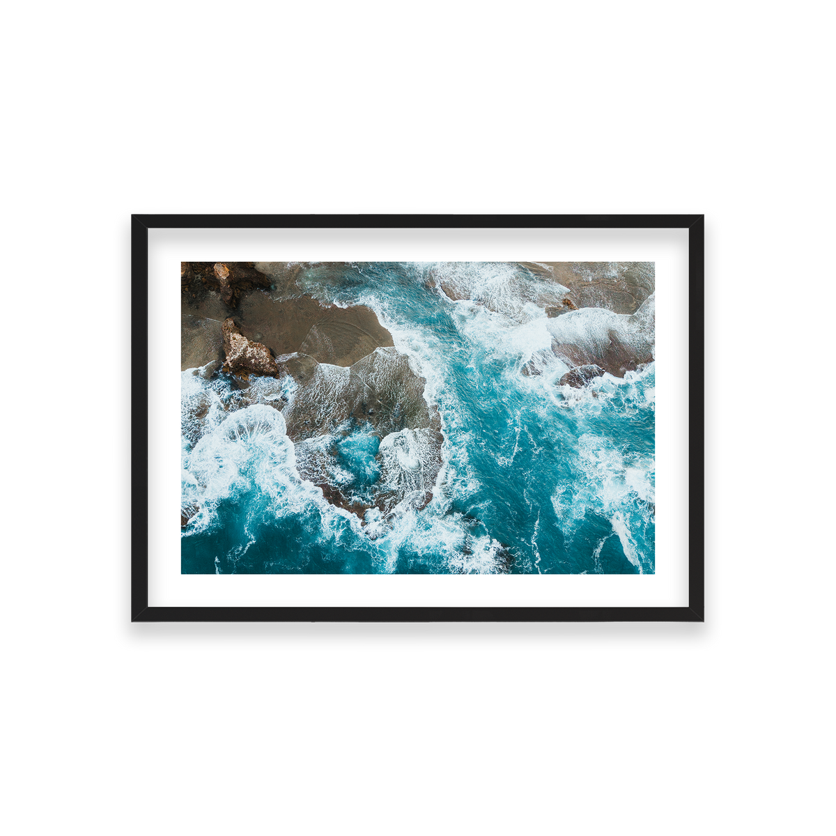 Number 16 Beach Aerial - Rye — Medium, Matte Black, Classic Frame
