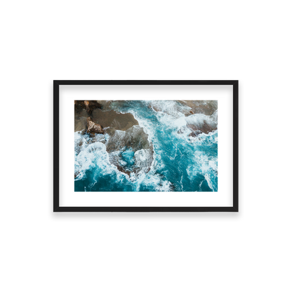 Number 16 Beach Aerial - Rye — Small, Matte Black, Classic Frame