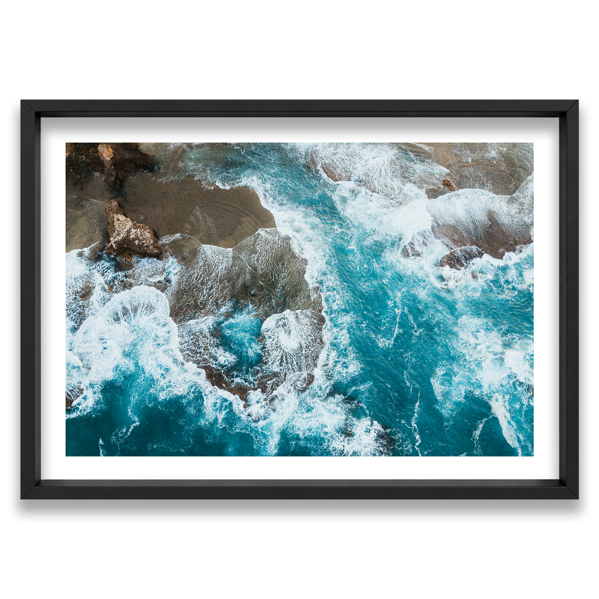 Number 16 Beach Aerial - Rye — Monument, Matte Black, Shadow Box
