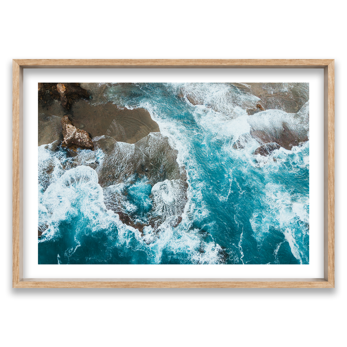 Number 16 Beach Aerial - Rye — Monument, Natural Oak, Shadow Box