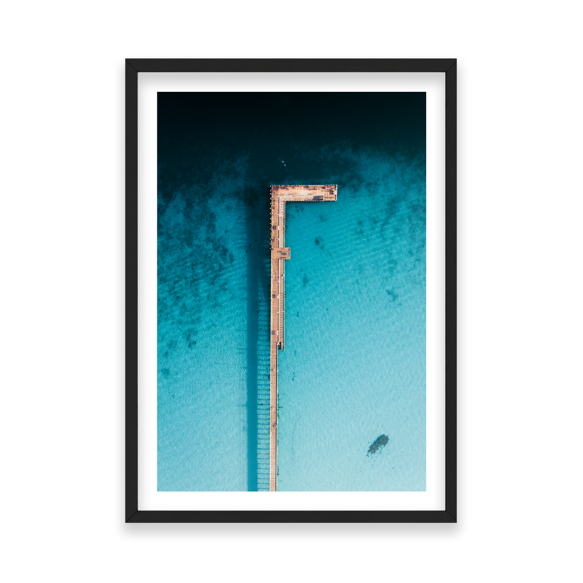 Rye Pier - Aerial — Feature, Matte Black, Classic Frame