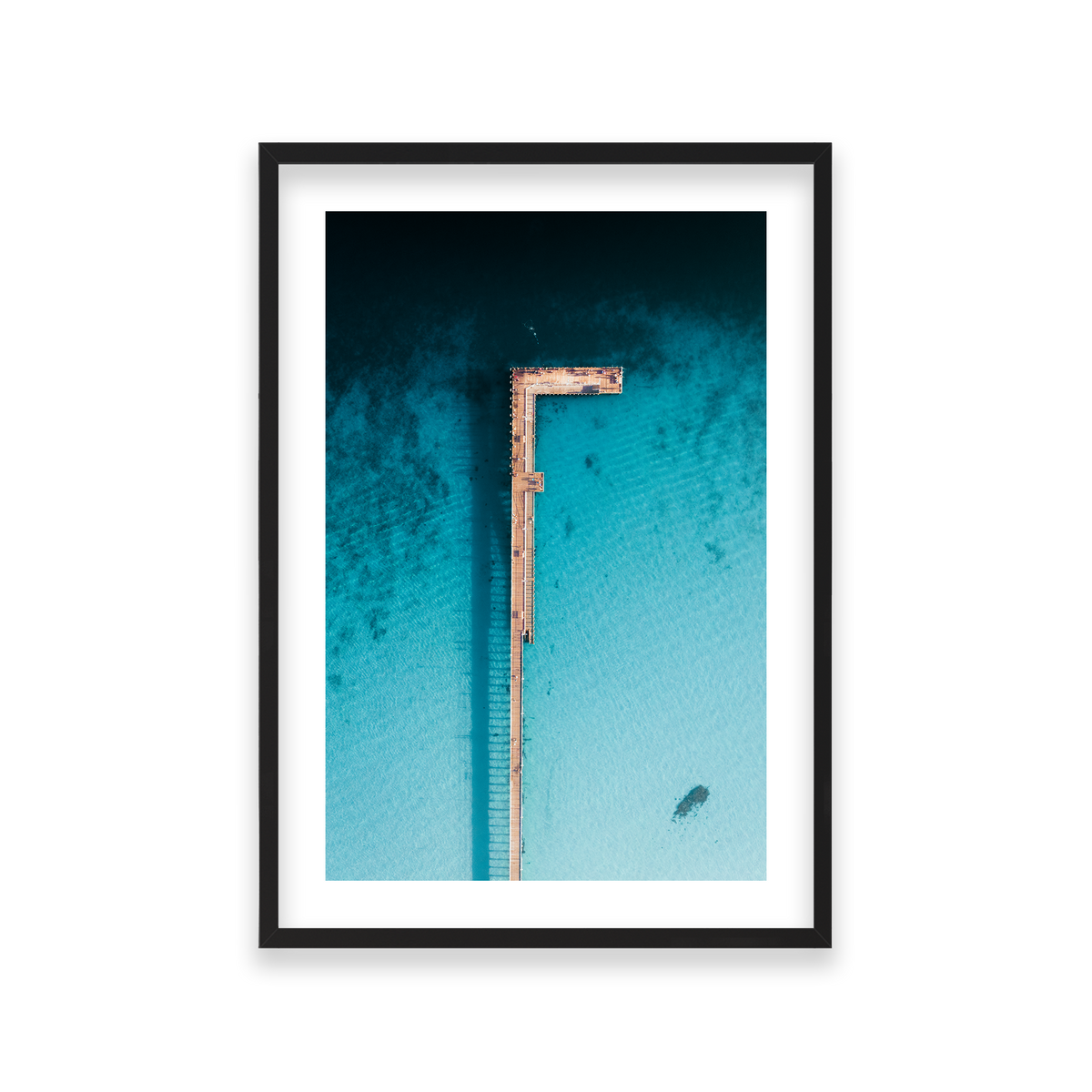 Rye Pier - Aerial — Large, Matte Black, Classic Frame