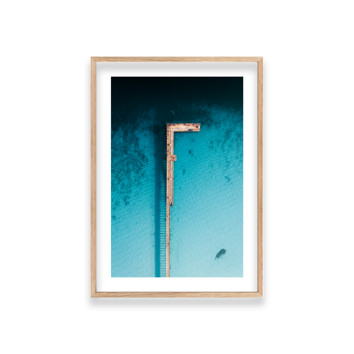 Rye Pier - Aerial — Medium, Natural Oak, Classic Frame