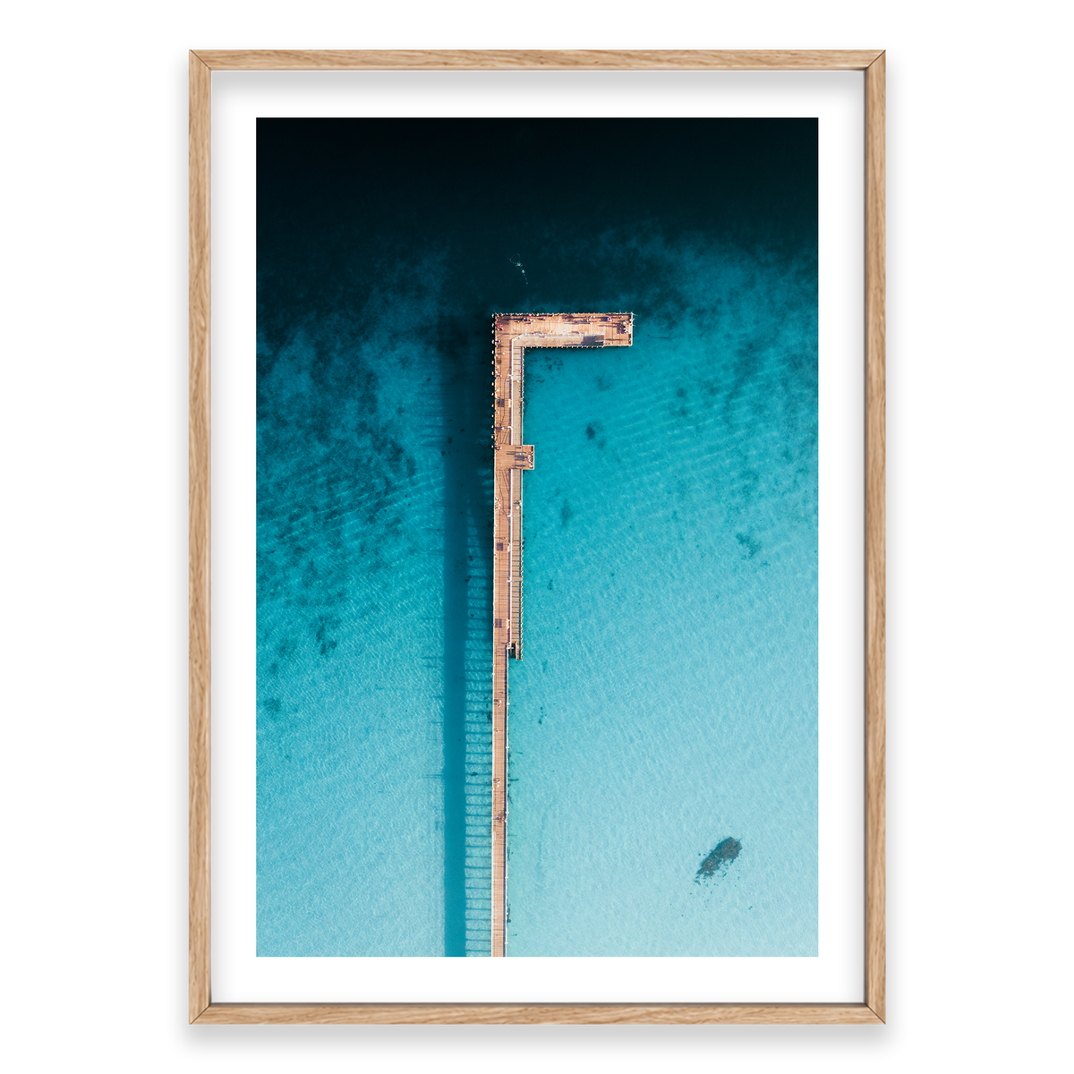 Rye Pier - Aerial — Monument, Natural Oak, Classic Frame