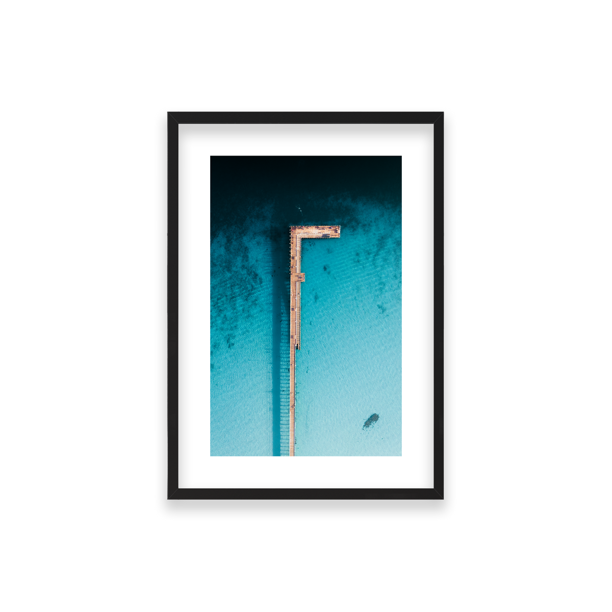 Rye Pier - Aerial — Small, Matte Black, Classic Frame