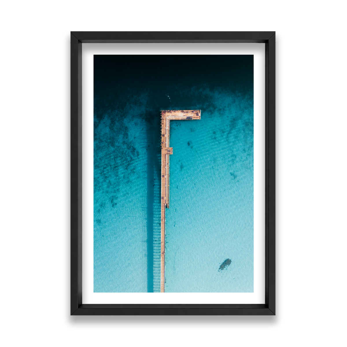 Rye Pier - Aerial — Feature, Matte Black, Shadow Box