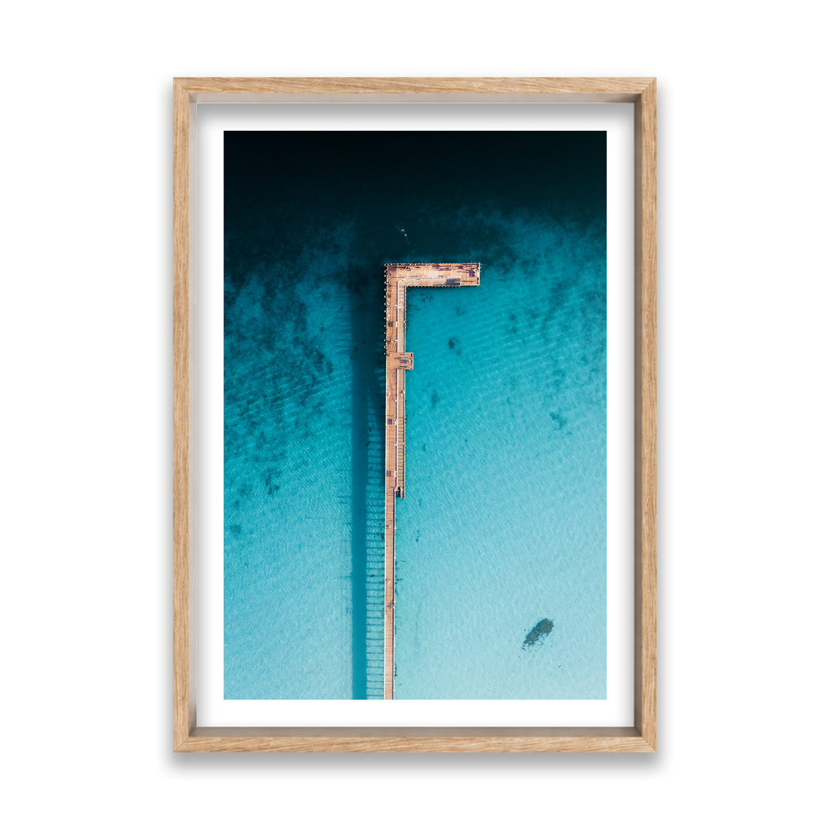 Rye Pier - Aerial — Feature, Natural Oak, Shadow Box