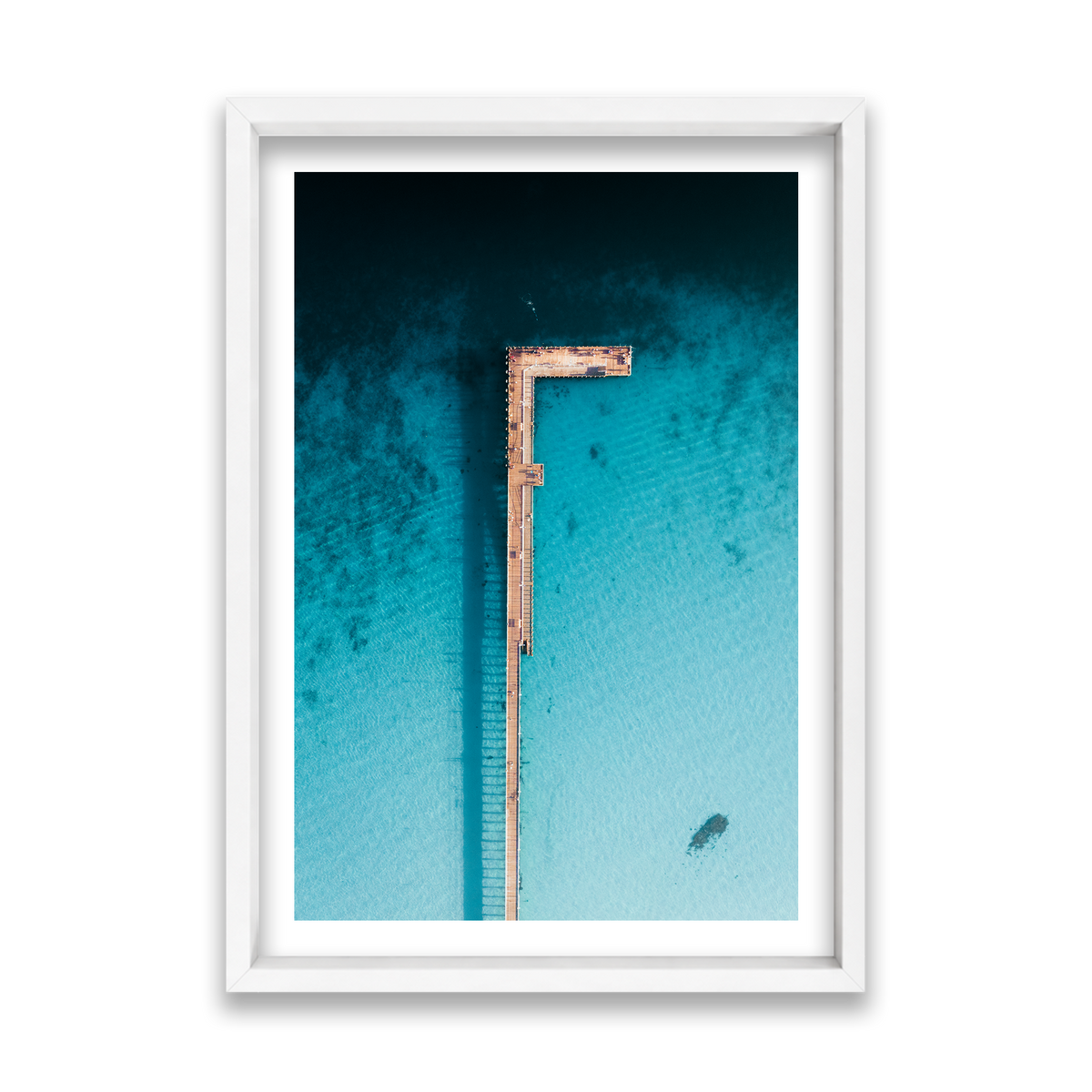 Rye Pier - Aerial — Feature, Matte White, Shadow Box