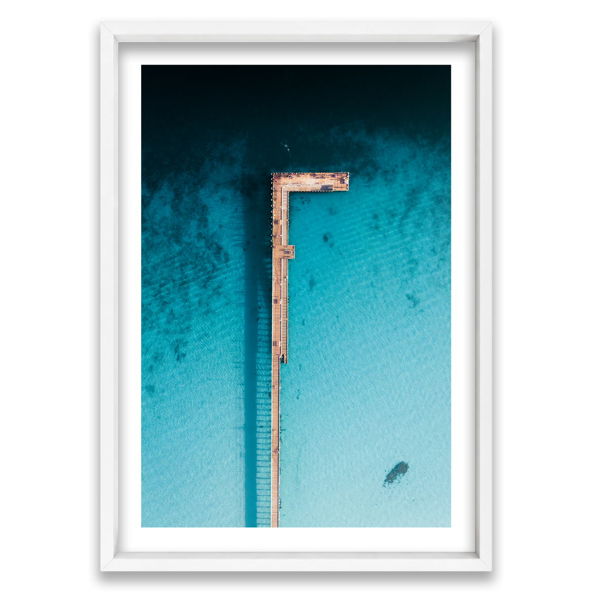 Rye Pier - Aerial — Monument, Matte White, Shadow Box