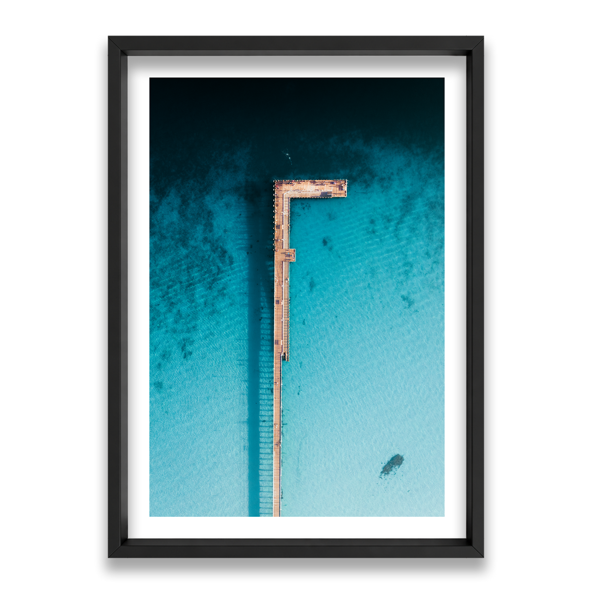 Rye Pier - Aerial — Statement, Matte Black, Shadow Box