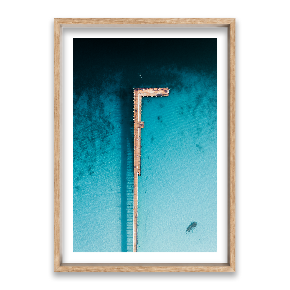 Rye Pier - Aerial — Statement, Natural Oak, Shadow Box