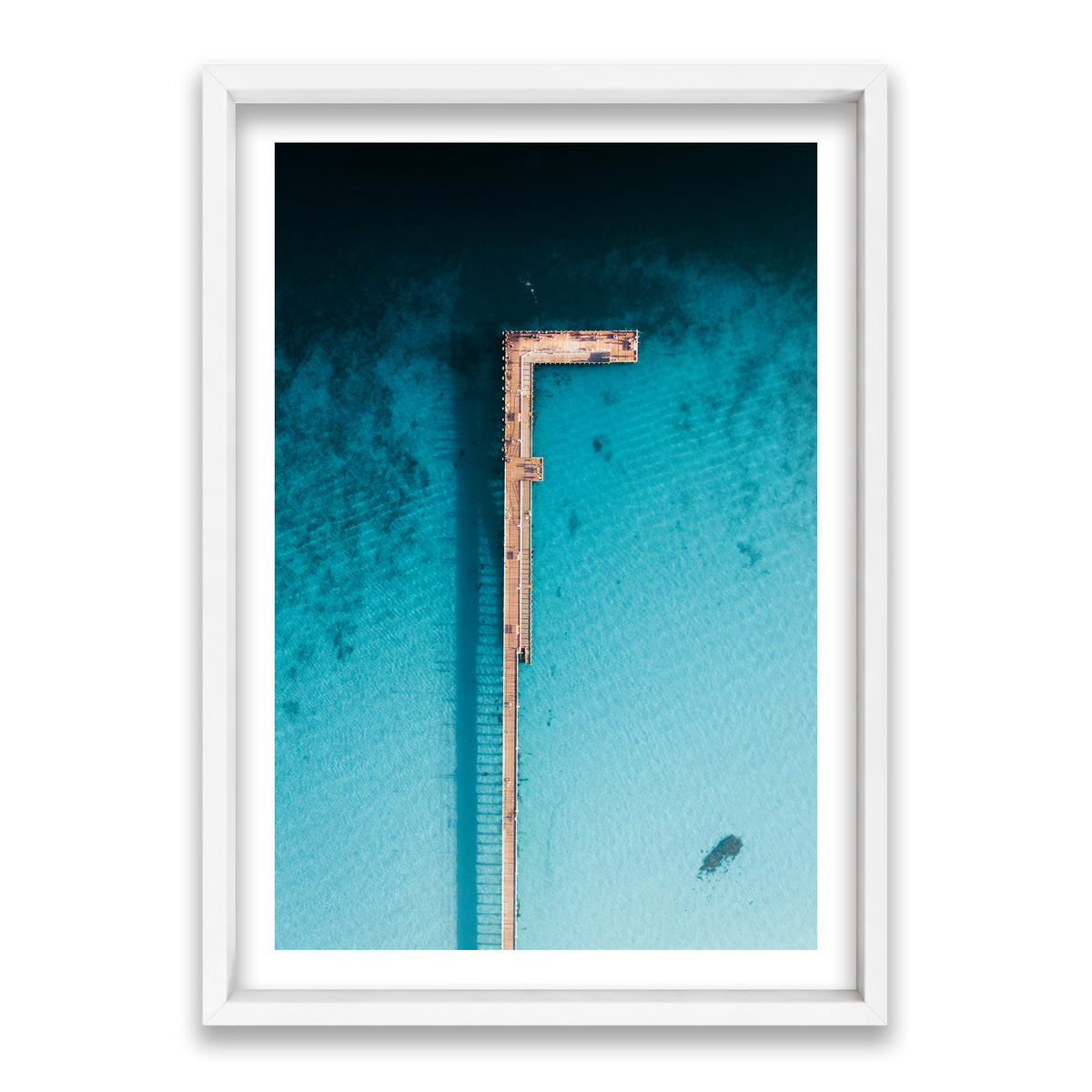 Rye Pier - Aerial — Statement, Matte White, Shadow Box