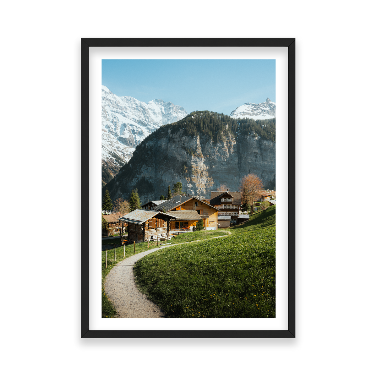 Swiss Village Living - Gimmelwald — Feature, Matte Black, Classic Frame