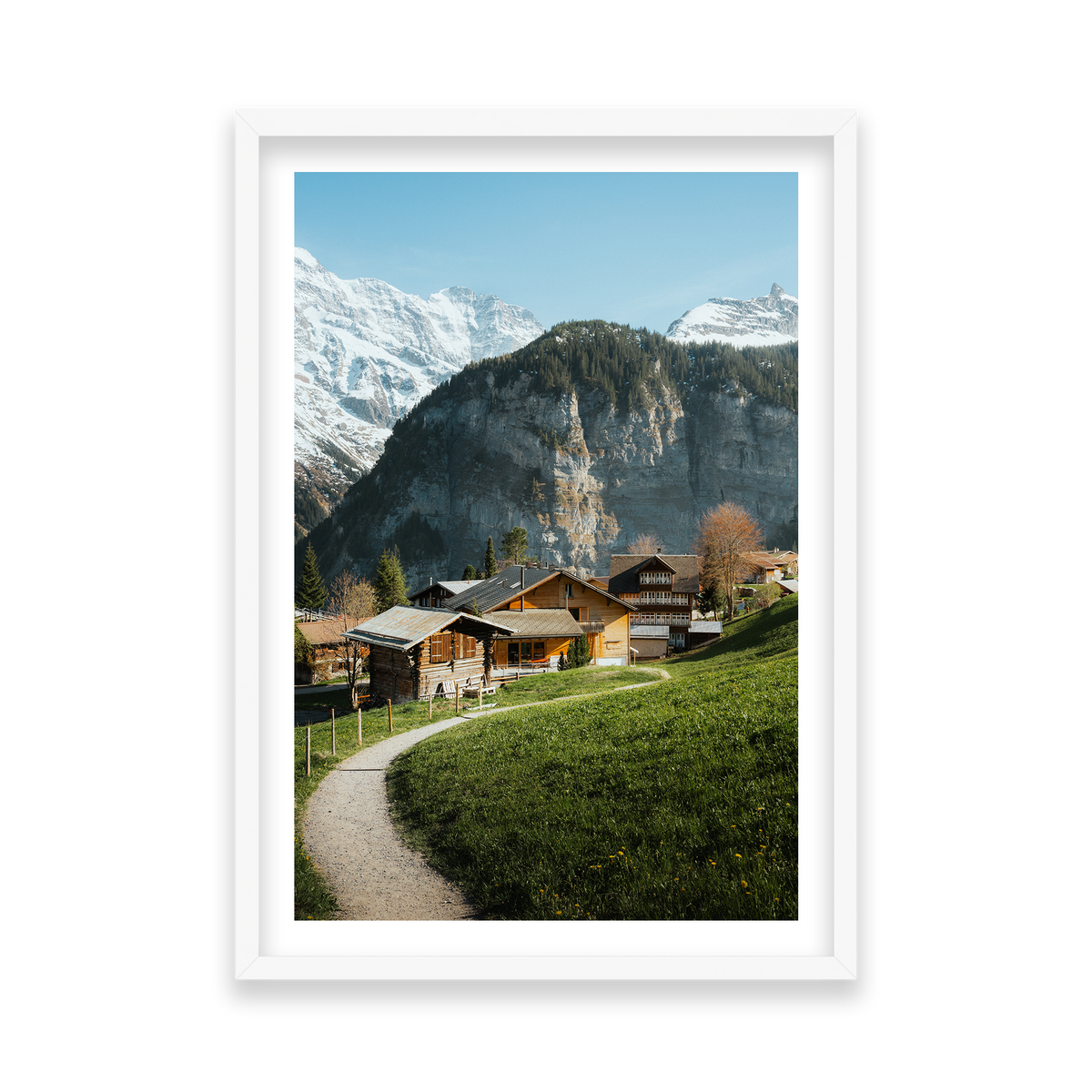Swiss Village Living - Gimmelwald — Feature, Matte White, Classic Frame