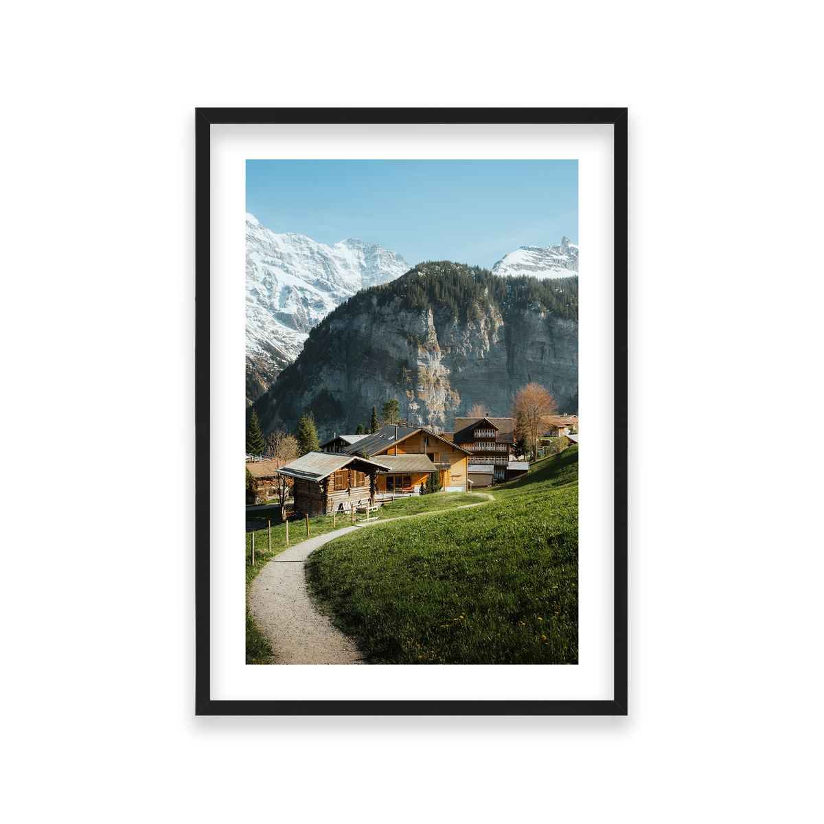 Swiss Village Living - Gimmelwald — Large, Matte Black, Classic Frame