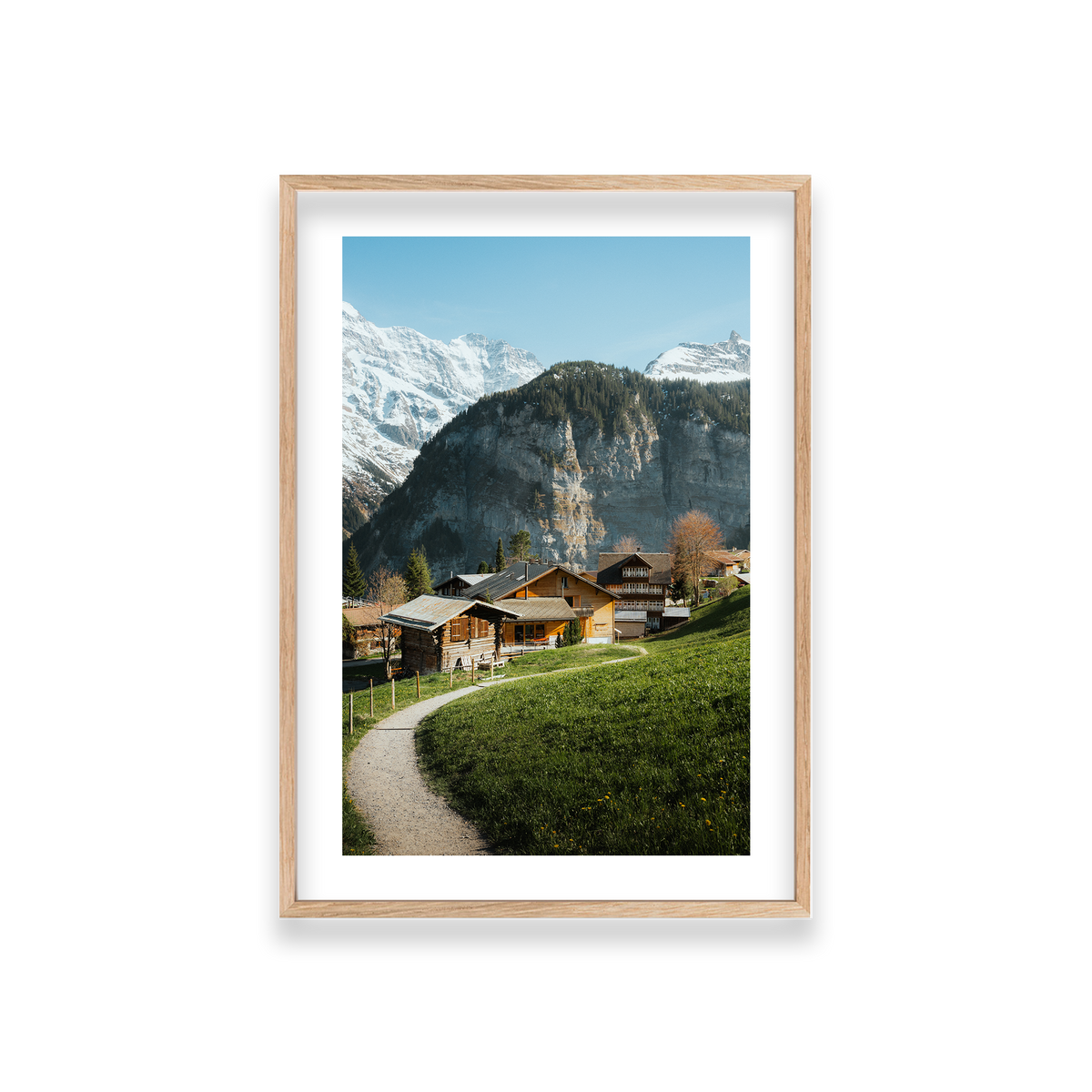 Swiss Village Living - Gimmelwald — Medium, Natural Oak, Classic Frame