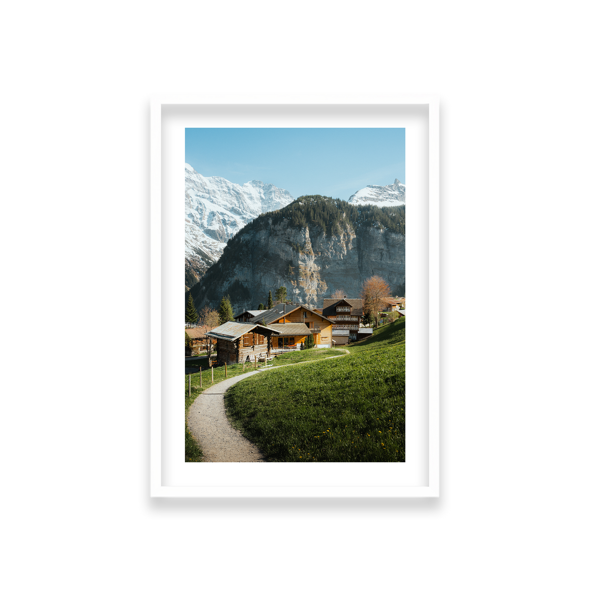 Swiss Village Living - Gimmelwald — Medium, Matte White, Classic Frame