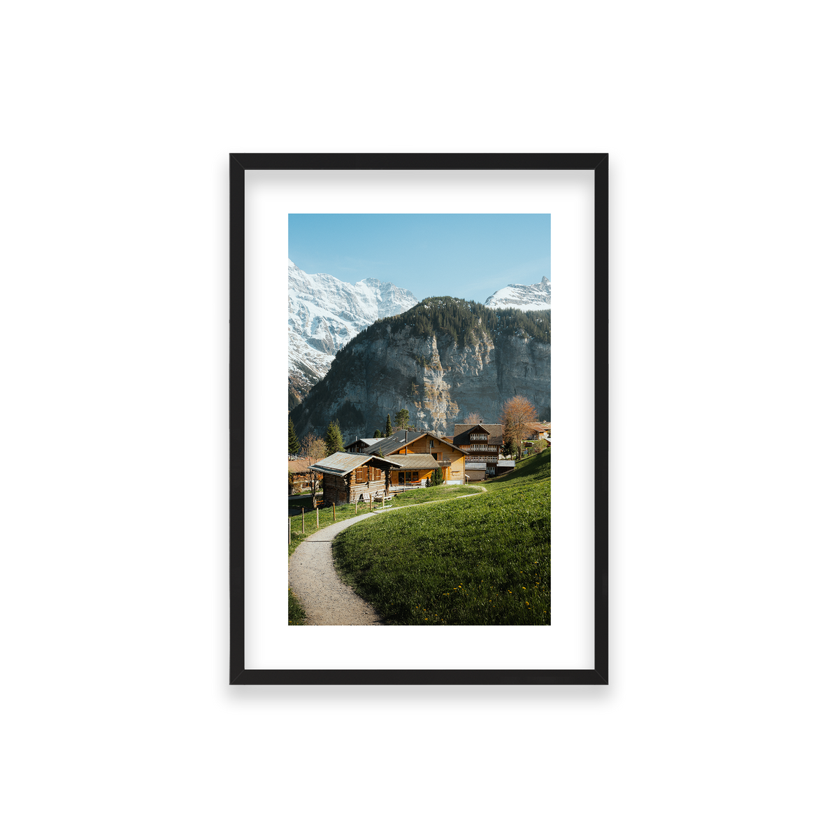 Swiss Village Living - Gimmelwald — Small, Matte Black, Classic Frame
