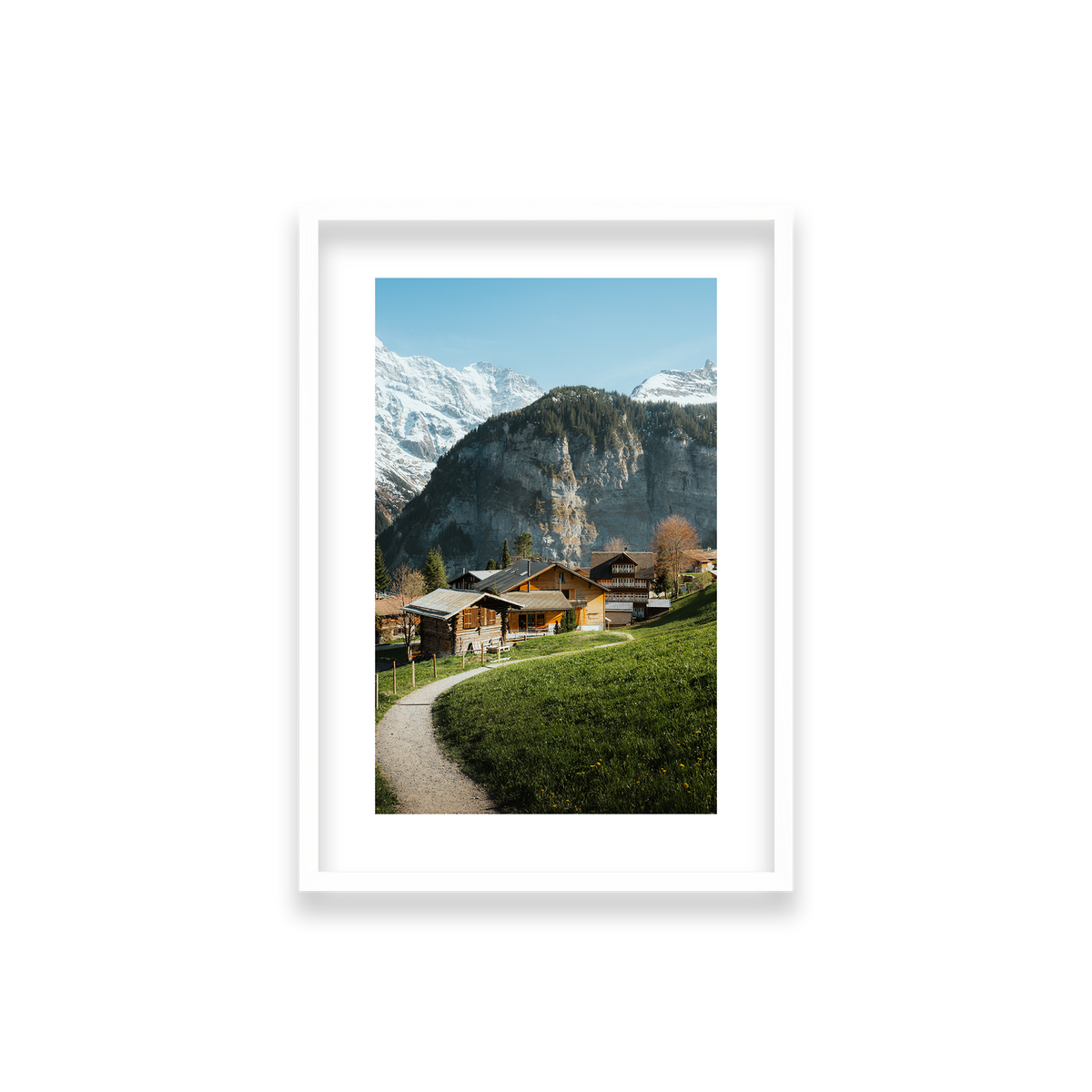 Swiss Village Living - Gimmelwald — Small, Matte White, Classic Frame