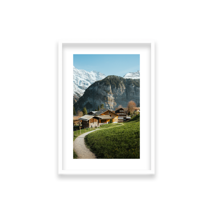 Swiss Village Living - Gimmelwald — Small, Matte White, Classic Frame