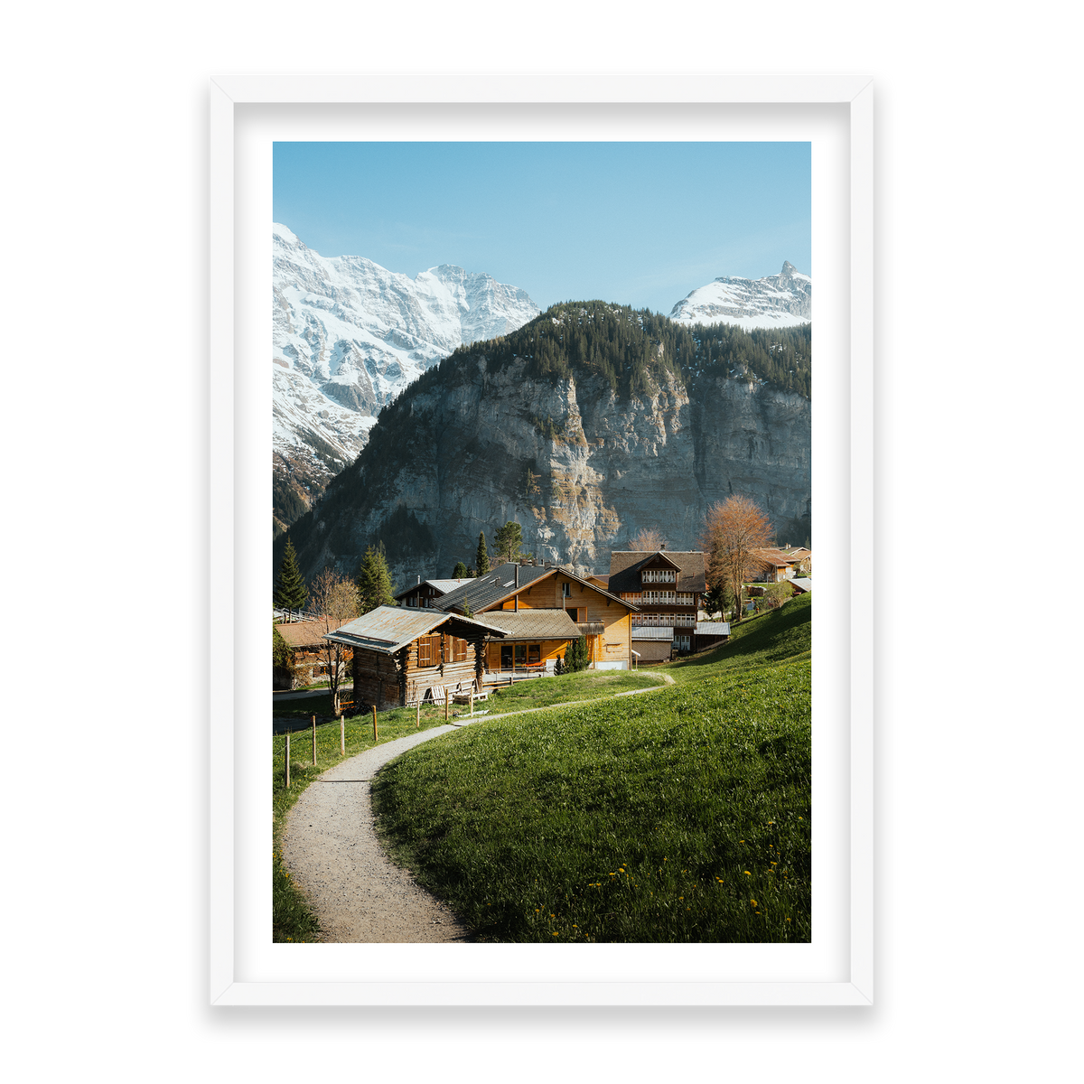 Swiss Village Living - Gimmelwald — Statement, Matte White, Classic Frame
