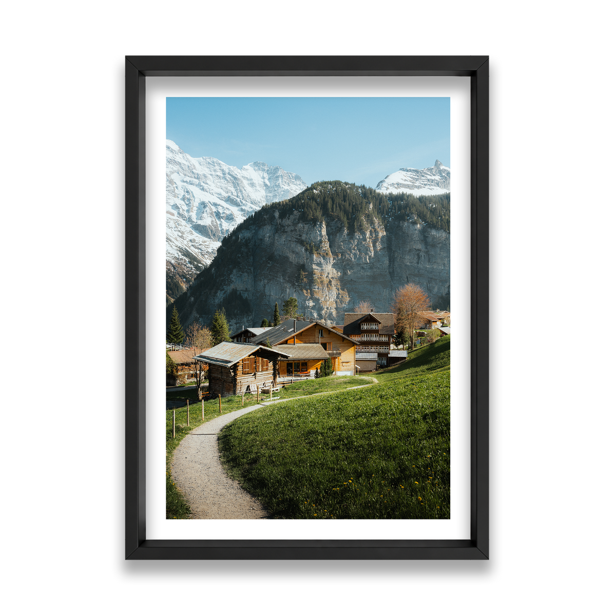 Swiss Village Living - Gimmelwald — Feature, Matte Black, Shadow Box