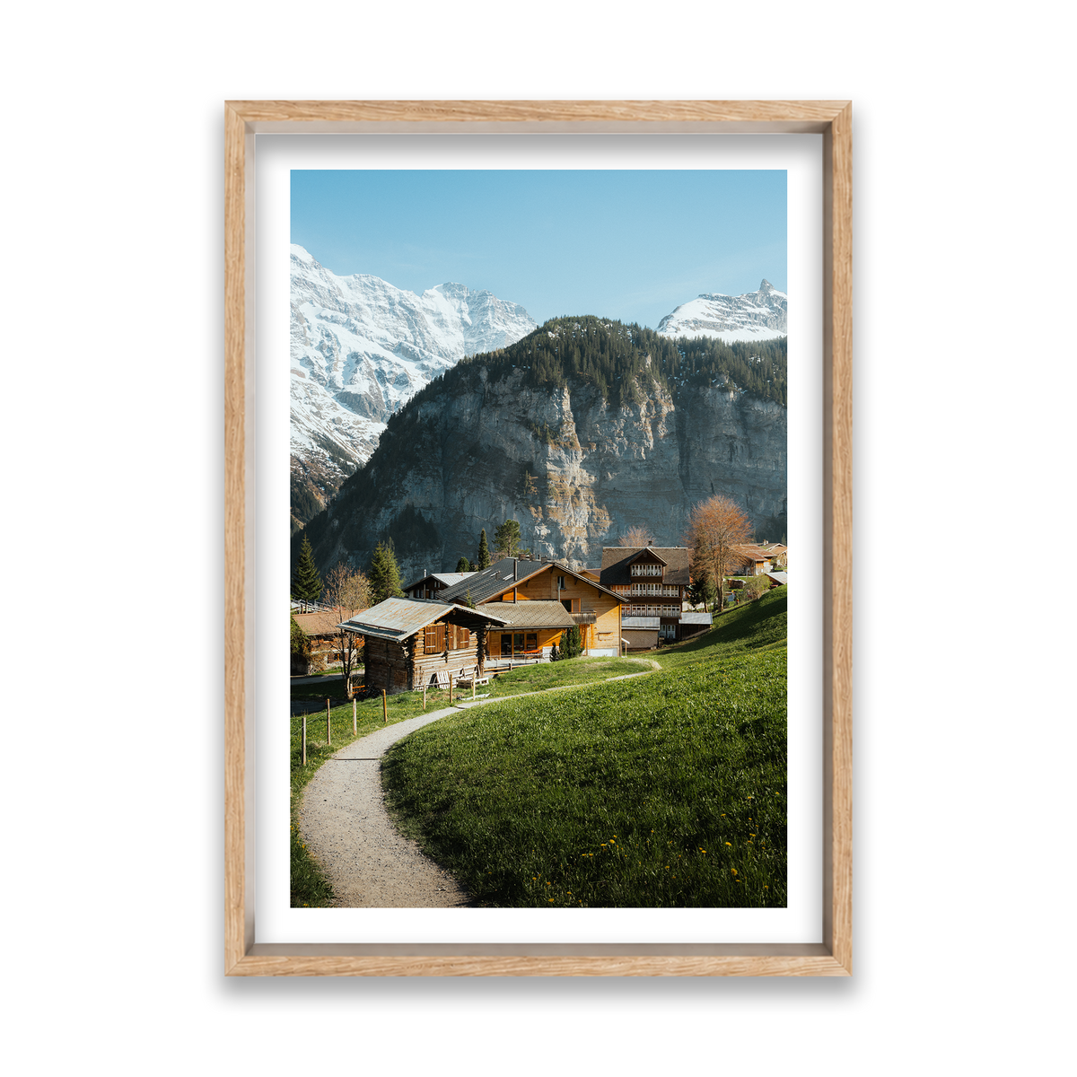 Swiss Village Living - Gimmelwald — Feature, Natural Oak, Shadow Box