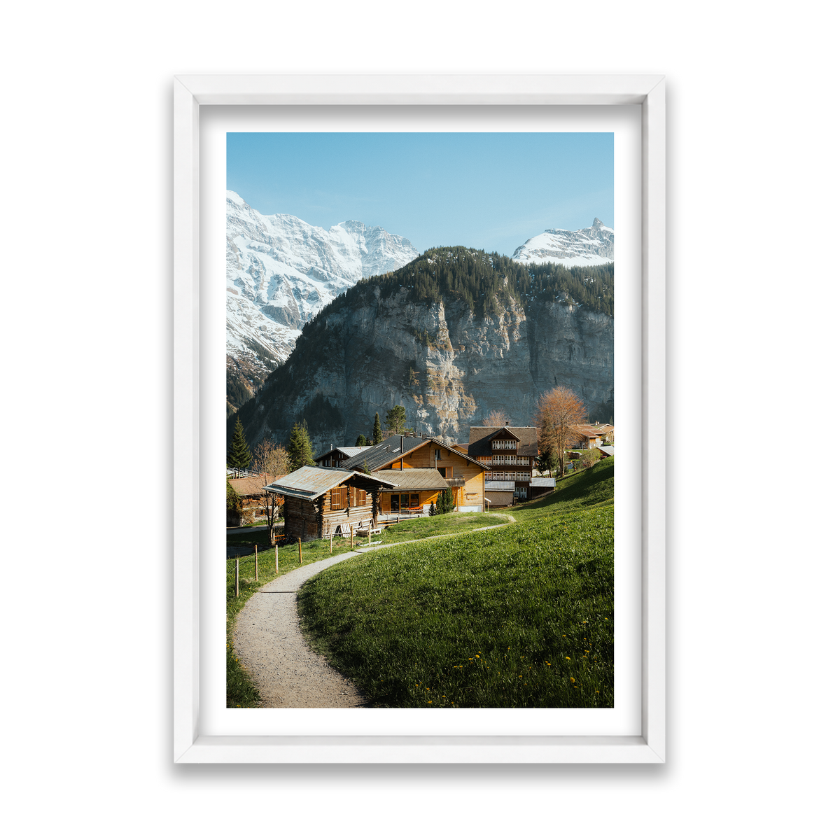 Swiss Village Living - Gimmelwald — Feature, Matte White, Shadow Box