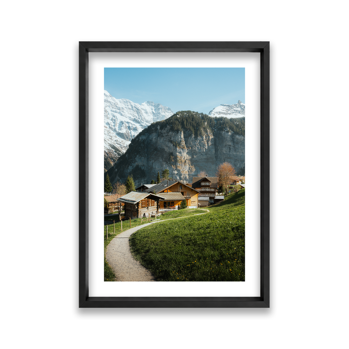 Swiss Village Living - Gimmelwald — Large, Matte Black, Shadow Box