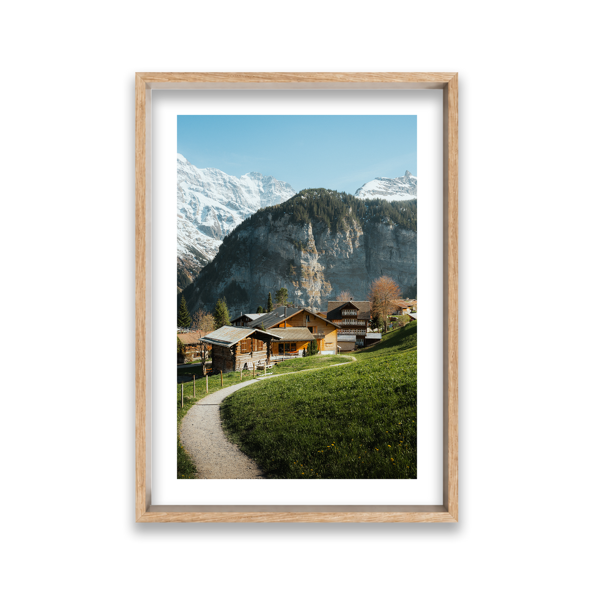 Swiss Village Living - Gimmelwald — Large, Natural Oak, Shadow Box