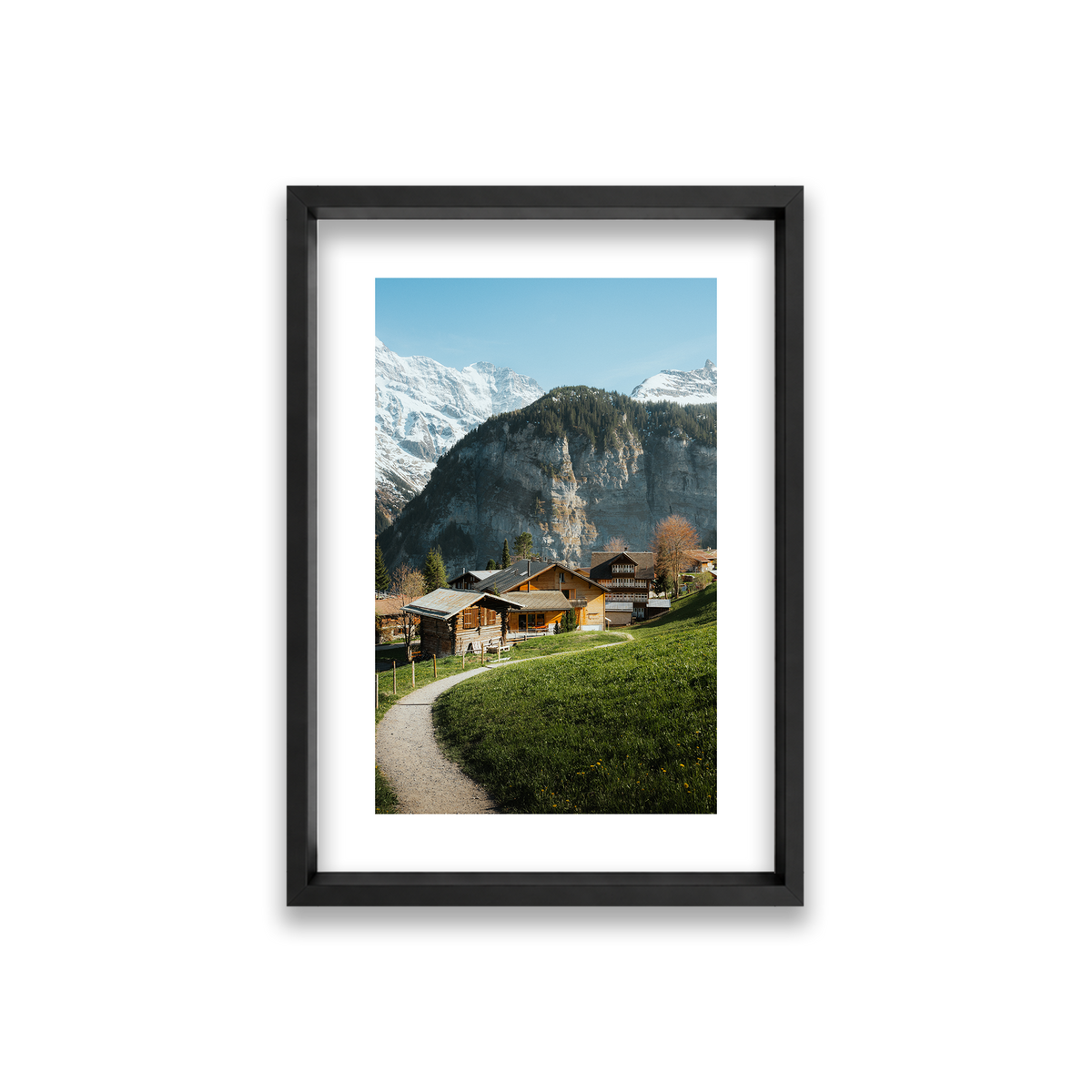 Swiss Village Living - Gimmelwald — Small, Matte Black, Shadow Box