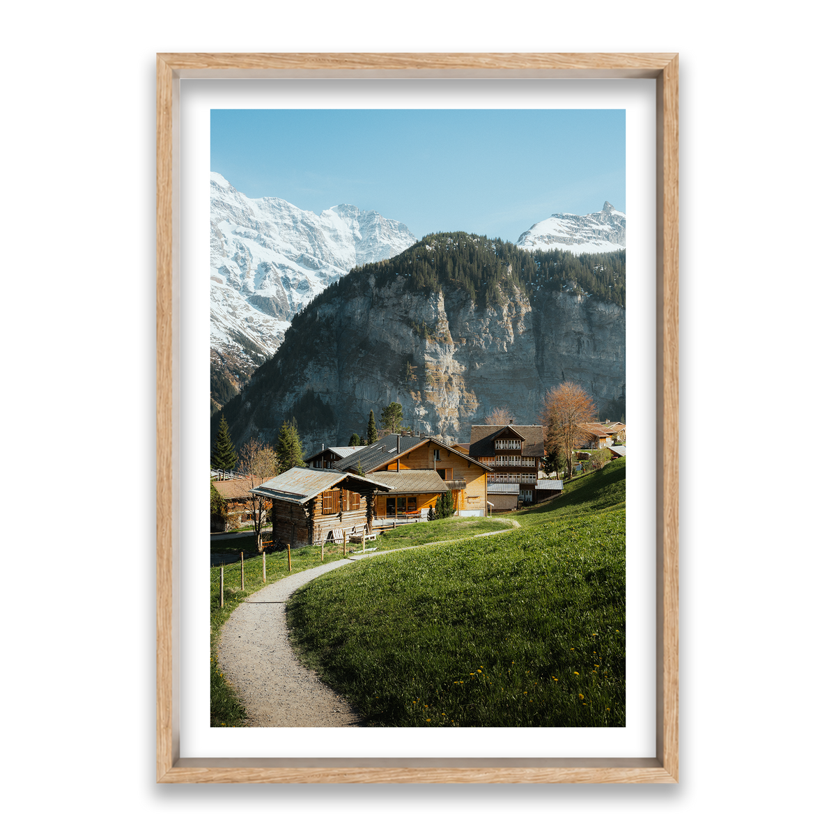 Swiss Village Living - Gimmelwald — Statement, Natural Oak, Shadow Box