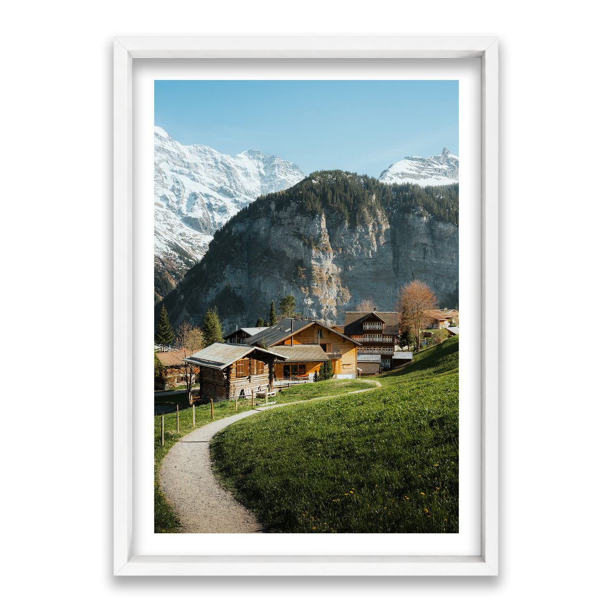 Swiss Village Living - Gimmelwald — Statement, Matte White, Shadow Box