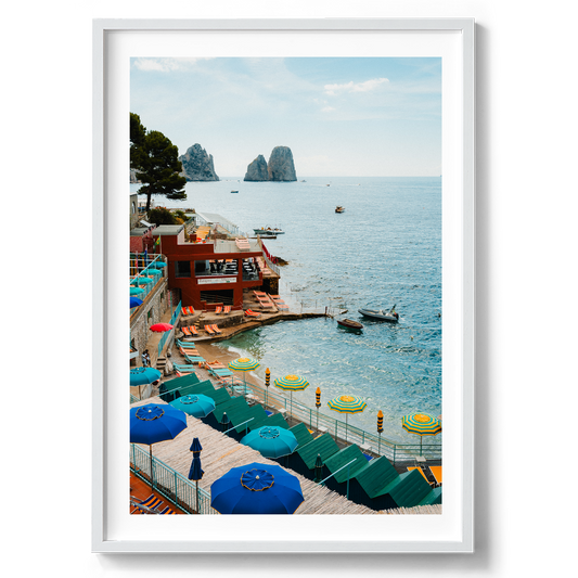 Bagni Internazionali in Capri artwork presented in a white frame