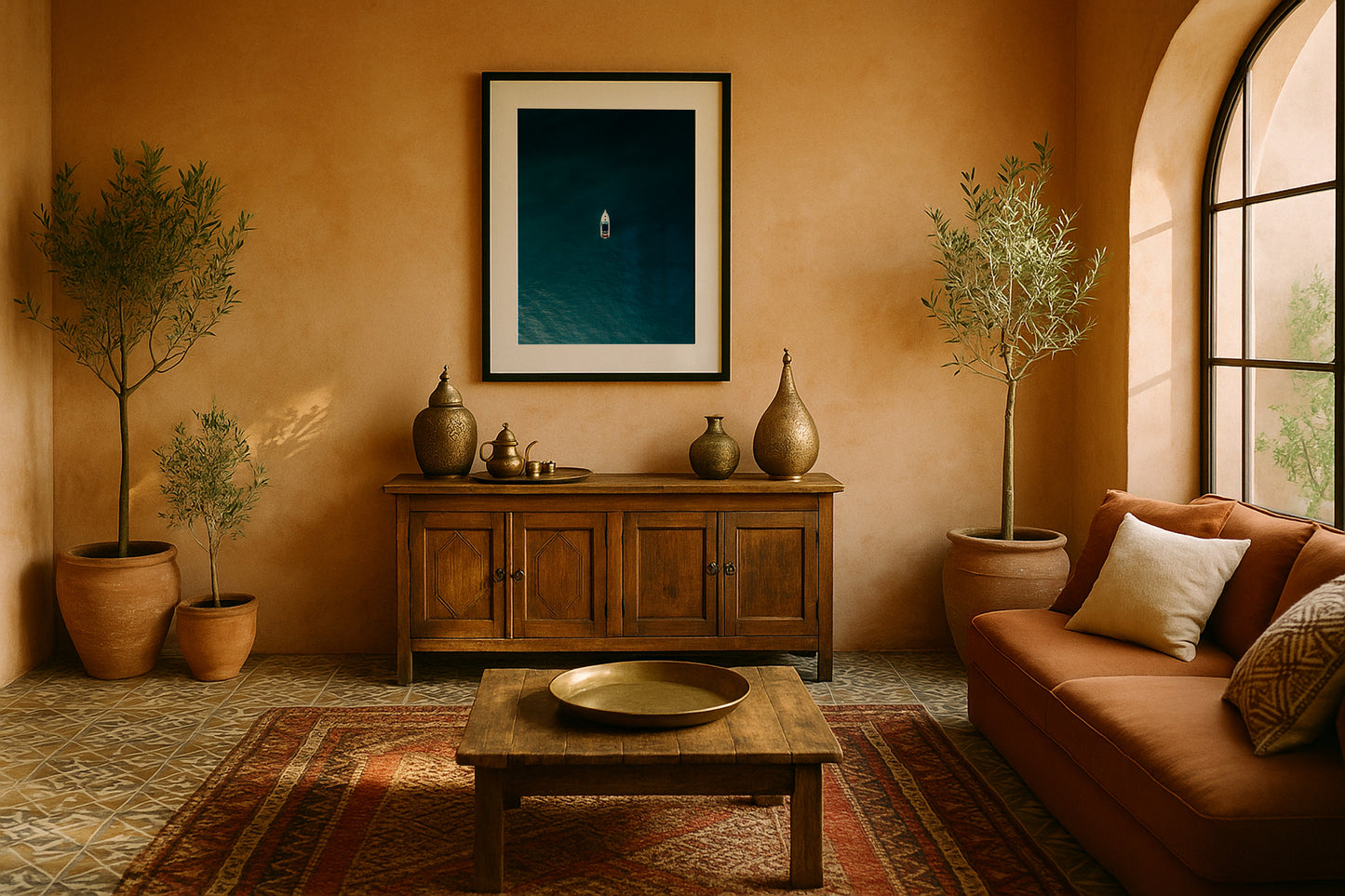 Boat In the Ocean - Wall Art