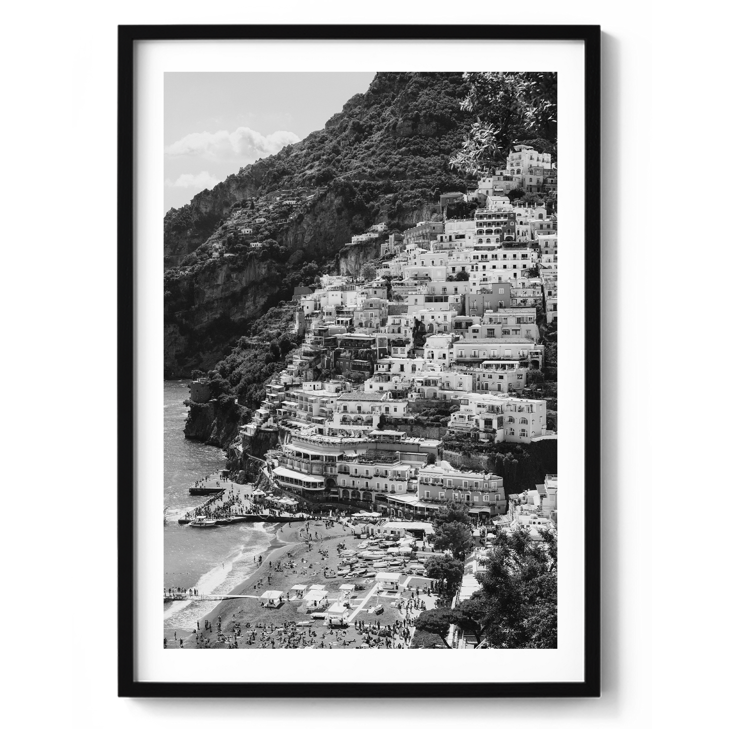 Colourful Italy - Positano B&W - Wall Art