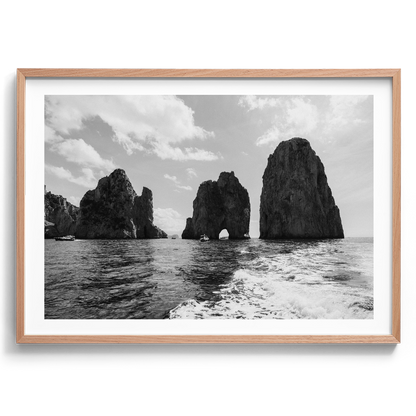 Faraglioni di Mezzo o Saetta III B&W - Capri - Wall Art