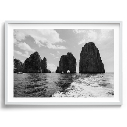 Faraglioni di Mezzo o Saetta III B&W - Capri - Wall Art